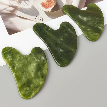 Helu Jade Gua Sha Tool Xiuyan Jade Heart-shape Massager Neck Massage Guasha Beauty Product Skin Care health Tool - Smarsty