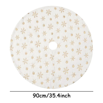 1pcs 78/90/122cm White Christmas Tree Skirt Plush Faux Fur 2023 Xmas Tree Carpet Decoration Ornament New Year Navidad Home Decor