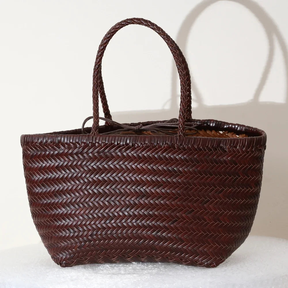Genuine Leather Tote Bag For Women With Crossbody Strap - Smarsty