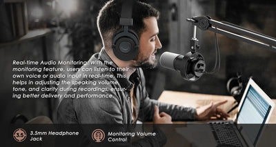 FIFINE USB XLR Microphone with Gain Control and Mute - Smarsty