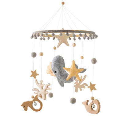 Baby Crib Mobile Bed Bell Rattle Toys Wooden Crochet Stars Pendant Bed Bell Toys Newborn Comfort Crib Bracket Hanging Toys Gifts by Smarsty