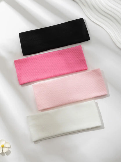 Women Elastic Hair Bands 4 Pack Soft Non Slip Headbands - Smarsty