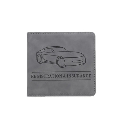 Car Registration Driver's License and Insurance Card Holder - Leather Vehicle Glove Box Automobile Documents Paperwork Organizer - Smarsty
