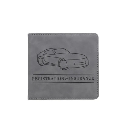 Car Registration Driver's License and Insurance Card Holder - Leather Vehicle Glove Box Automobile Documents Paperwork Organizer