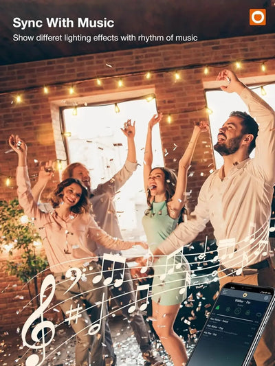 150FT LED Outdoor String Lights Waterproof Patio Lights Shatterproof ST38 Replaceable Bulbs Dimmable Outside Hanging Lights - Smarsty