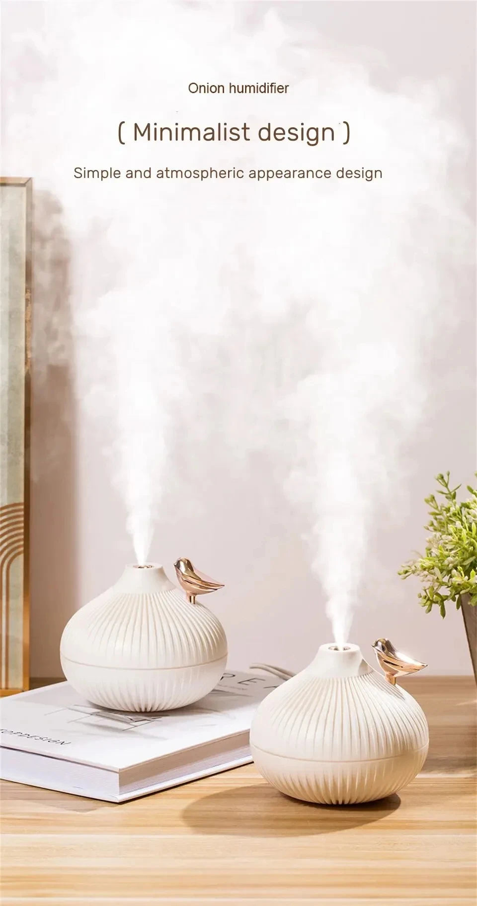 Onion Shape Humidifier with Night Light for Quiet Sleep - Smarsty