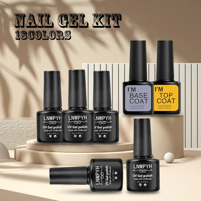 Professional Gel Nail Polish Kit with UV LED Dryer - Smarsty