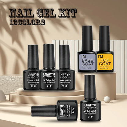 Professional Gel Nail Polish Kit with UV LED Dryer - Smarsty