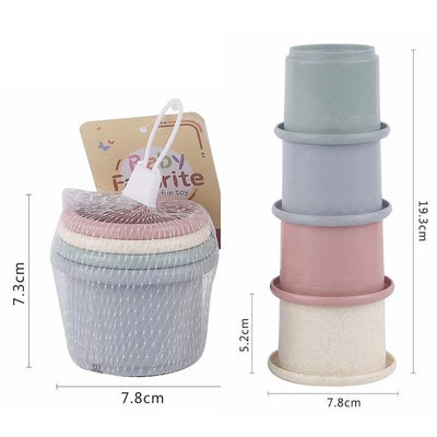 Stacking Cups Toy For Rabbits Multi-Colored Reusable Small Animals Puzzle Toys For Hiding Food Playing Bunny Accessories Pet - Smarsty
