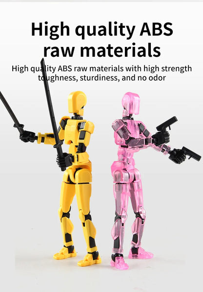 DIY Luminous T13 Multi-Jointed Movable Shapeshift Robot 3D Printed Mannequin Lucky robot and dog Action Figures Toys kids Gifts