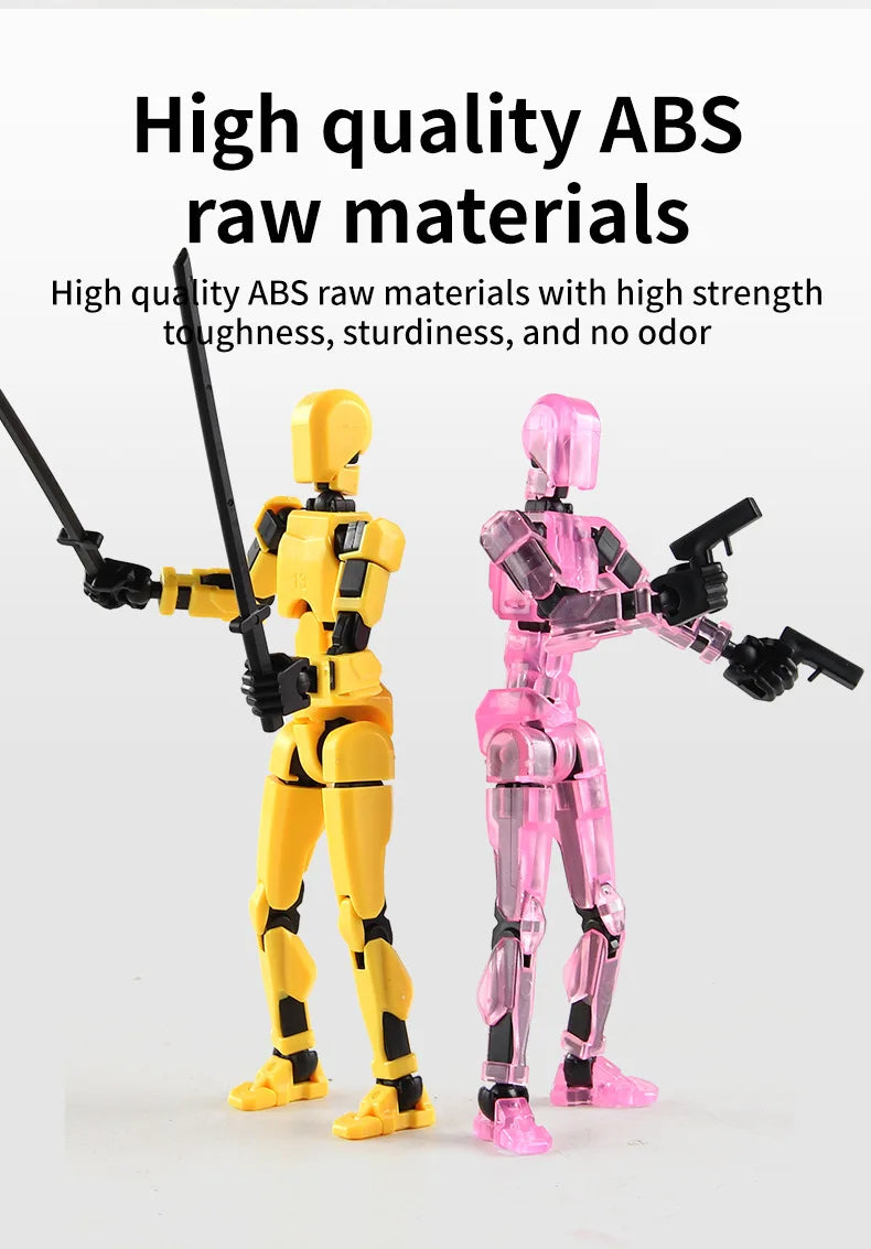 DIY Luminous T13 Multi-Jointed Movable Shapeshift Robot 3D Printed Mannequin Lucky robot and dog Action Figures Toys kids Gifts