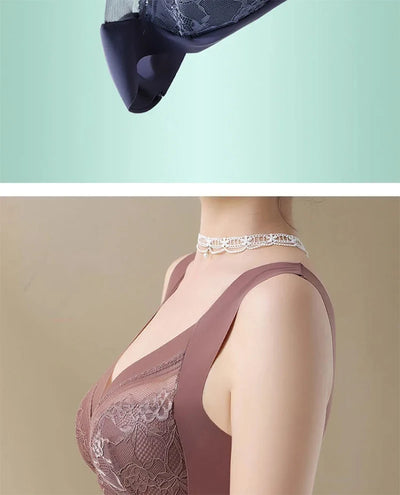 L-6L Women Large Bra Push Up Ice Silk Seamless upper Bralette Lace Wireless Summer Bras Plus Size Top Lingerie Underwear 15019 - Smarsty