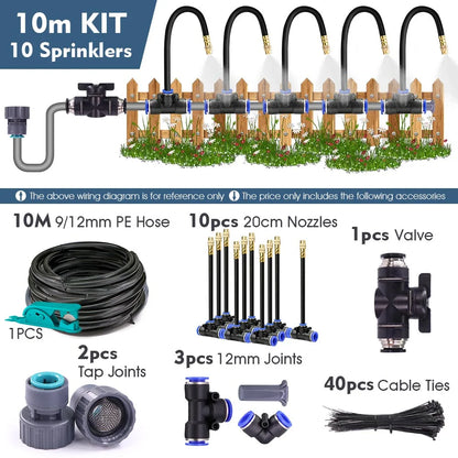 Misting Cooling System with Adjustable Atomizer Nozzles - Smarsty