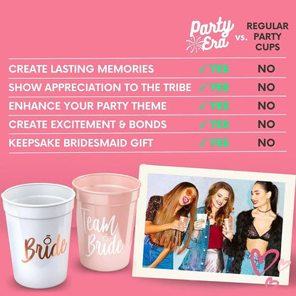Team Bride Plastic Drinking Cups for Bachelorette Party - Smarsty