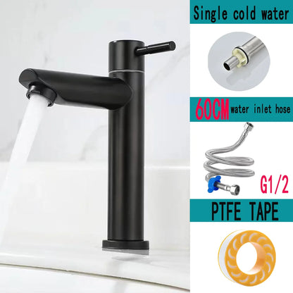 Stainless Steel Single Cold Bathroom Faucet Durable Design - Smarsty