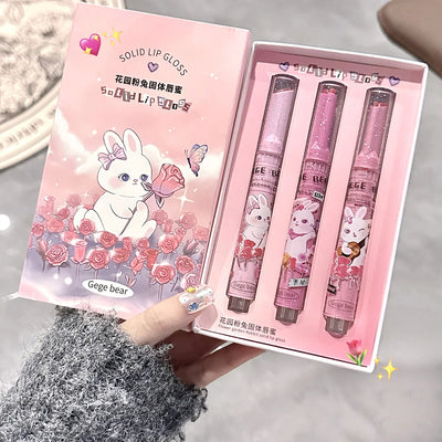 Gege Bear Pink Rabbit Moisturizing Lip Gloss Balm - Smarsty