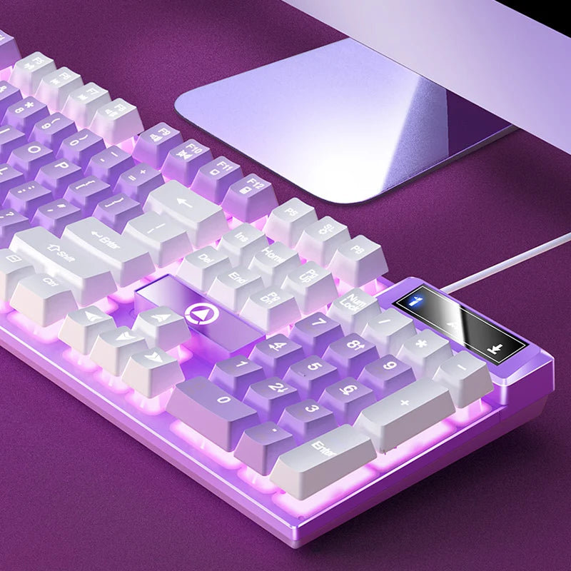 Low Profile Gaming Keyboard With Numpad Wired USB Cable