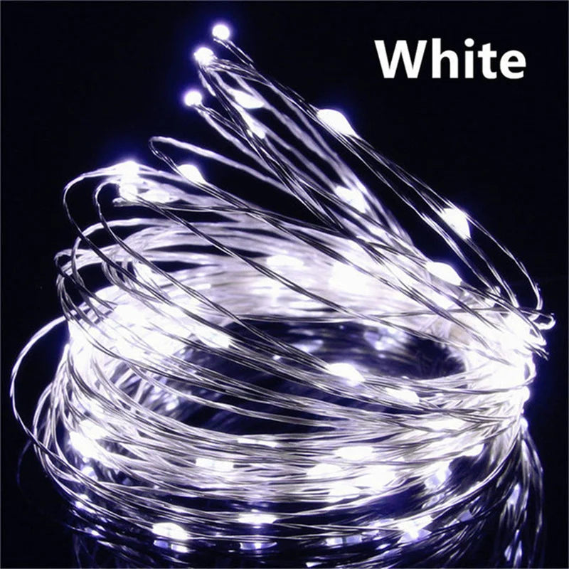 USB Led Fairy Lights Copper Wire String 20M 200LED Holiday Outdoor Lamp Garland For Christmas Tree Wedding Party Decoration - Smarsty