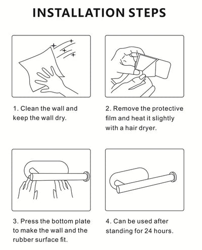 Stainless Steel Adhesive Paper Holder for Kitchen and Bathroom - Smarsty