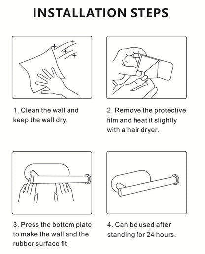Stainless Steel Adhesive Paper Holder for Kitchen and Bathroom - Smarsty