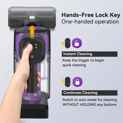 INSE S10 Cordless Vacuum Cleaner, 6-in-1 Stick Vacuum with 45Kpa Powerful Suction, Max 50 Min Runtime Rechargeable Battery - Smarsty