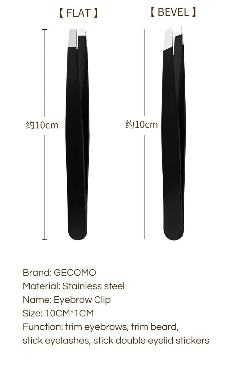 CNK Stainless Steel Black Eyebrow Tweezer for Precision Hair Removal - Smarsty