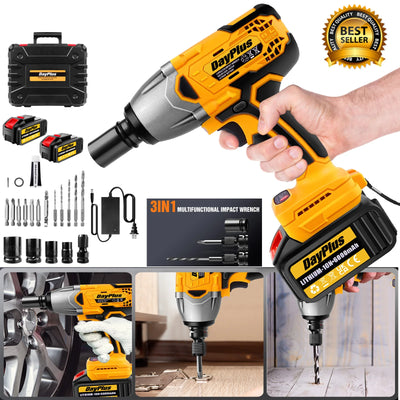 DayPlus 1500Nm Brushless Cordless Impact Wrench - Smarsty