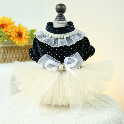 Breathable White Dog Wedding Dress for Spring Summer - Smarsty