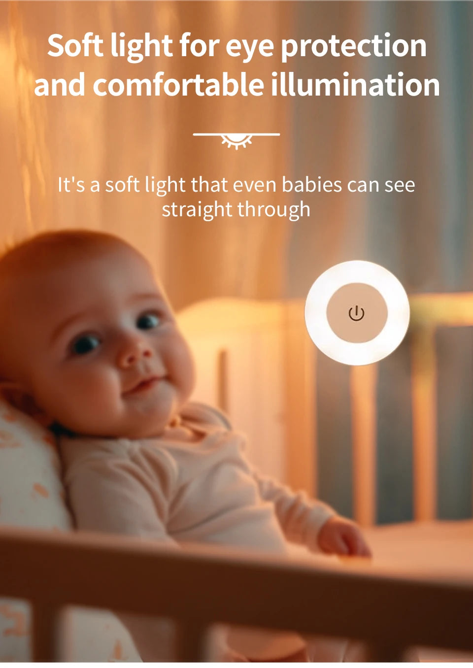 Rechargeable LED Night Light with Dimmable Touch Switch - Smarsty