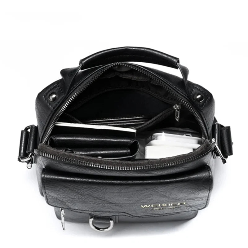 Mens PU Leather Shoulder Bag Crossbody for Travel Everyday - Smarsty