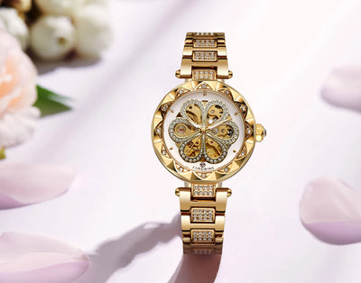 Forsining Women's Skeleton Watch with Luminous Hands - Smarsty