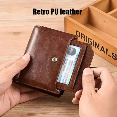 Men's Coin Purse Wallet RFID Anti-theft Man Leather Wallet Zipper Business Card Holder Money Bag Wallet Male - Smarsty