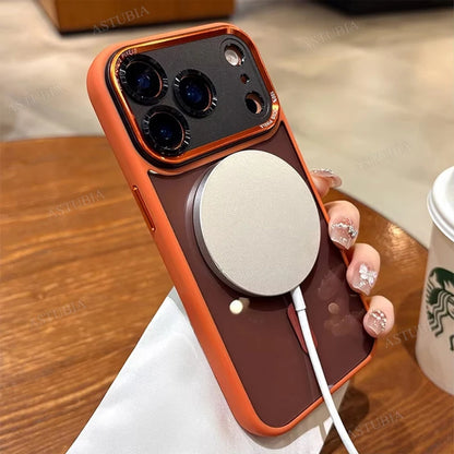 Luxury Magnetic Metal Lens Bumper Protection Case For iPhone 14 13 12 11 Pro Max Plus Magsafe Acrylic Clear Cover by Smarsty