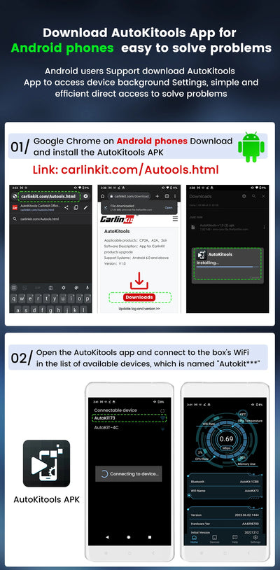Wireless CarPlay Android Auto Adapter For All Cars Spotify - Smarsty