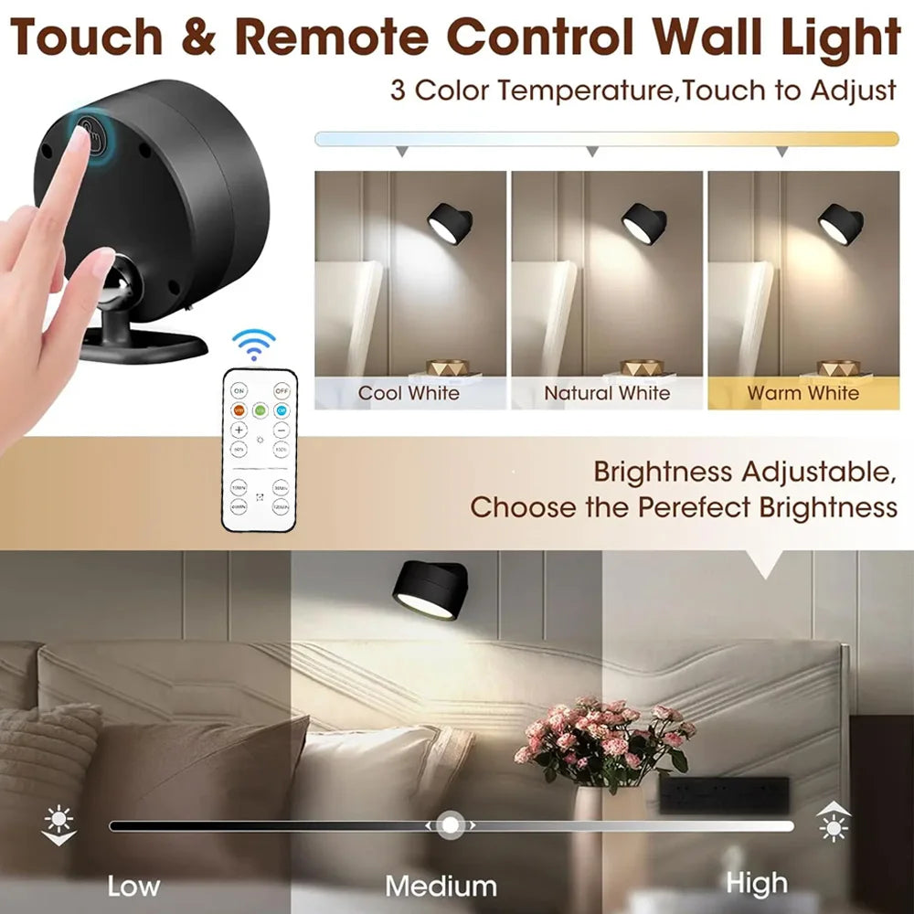 LED Wall Mounted Lights with Remote and Dimming Feature - Smarsty