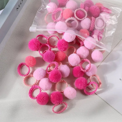 20 Pack Girls Plush Hair Bands Soft Colorful Ties Set - Smarsty