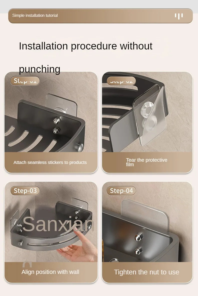 2PCS No Drill Bathroom Shelves for Easy Storage - Smarsty