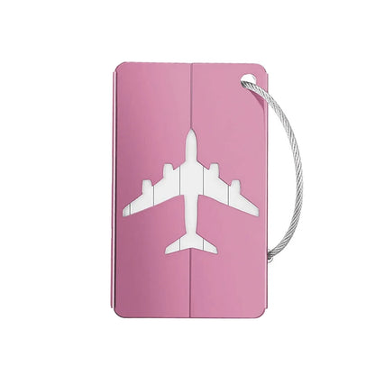 Aluminum Alloy Travel Luggage Tag Hanging Tag Suitcase Tag Plane With Name ID Cards Anti-lost Solid Color Travel Accessories - Smarsty