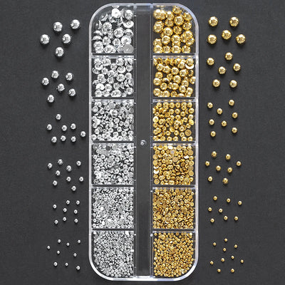 Gold Silver Caviar Bead Nail Charms for Stunning Manicures - Smarsty