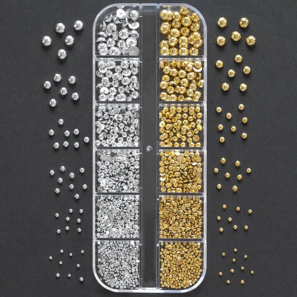 Gold Silver Caviar Bead Nail Charms for Stunning Manicures - Smarsty