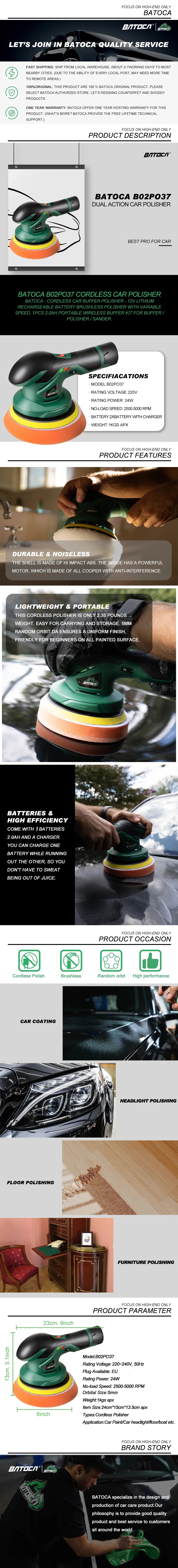 Cordless Car Polisher Dual Action With Adjustable Speed - Smarsty