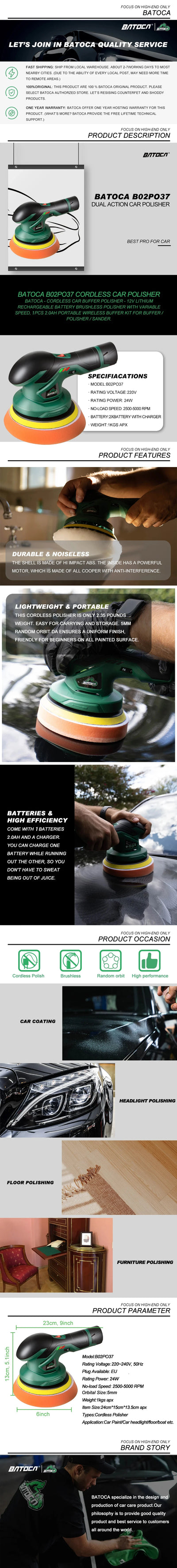 Cordless Car Polisher Dual Action With Adjustable Speed - Smarsty