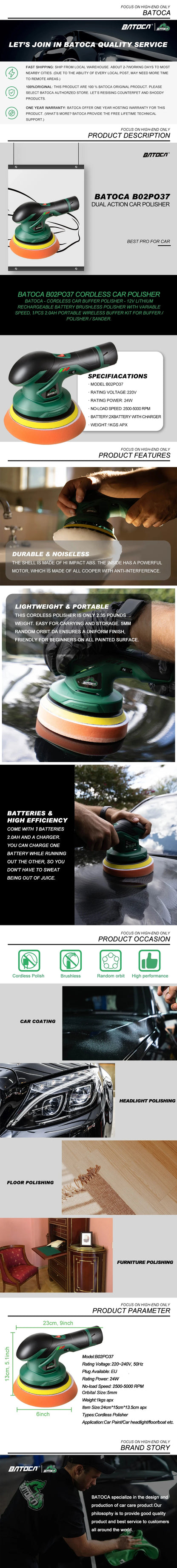 Cordless Car Polisher Dual Action With Adjustable Speed - Smarsty