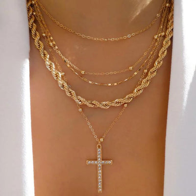 Vintage Gold Boho Layered Necklace Set for Women - Smarsty