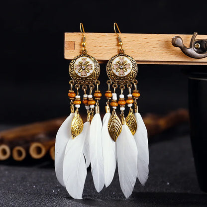 Trendy Bohemian Vintage Tassel Drop Earrings for Women - Smarsty