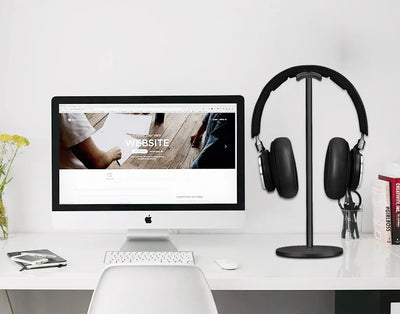 Curved Aluminum Headphone Stand with Sturdy Base - Smarsty