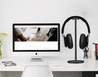 Curved Aluminum Headphone Stand with Sturdy Base - Smarsty
