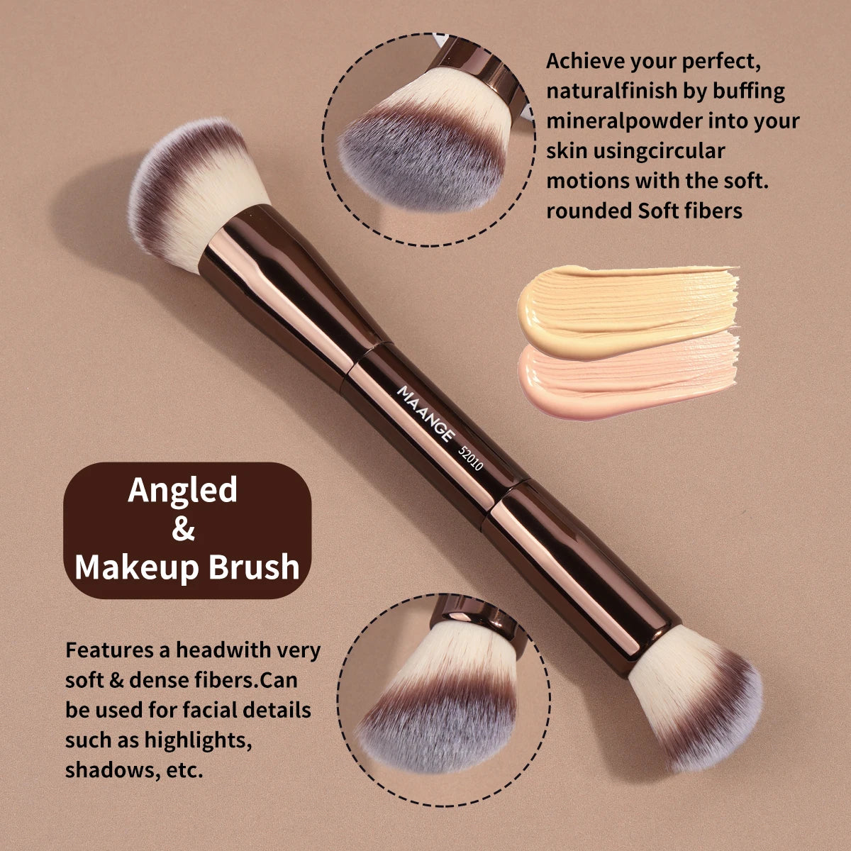 MAANGE Double Ended Foundation Brush for Flawless Contouring - Smarsty