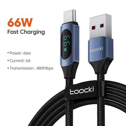 Toocki Type C to Type C Cable 100W PD Fast Charging Charger USB C to USB C Display Cable For Xiaomi POCO F3 Realme Macbook iPad - Smarsty