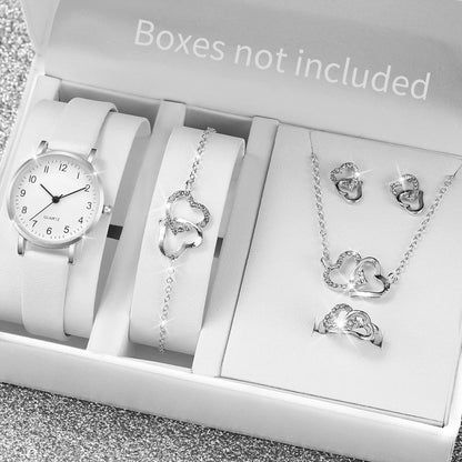 Fashion Women's Quartz Watch with Leather Band and Diamonds - Smarsty